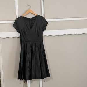 BCBG MAXAZRIA Faux-leather Skater Dress